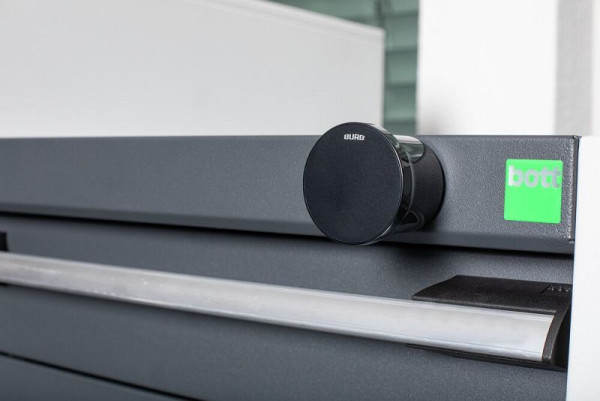 bott cubio RFID Elektronikschließung, für Schubladenschrank T525, DxT:50x525mm, schwarz, montiert, 12602080.90M