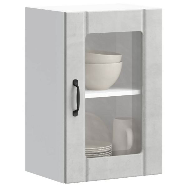 vidaXL Küchen-Hängeschrank mit Glastür Lucca Betongrau, 853771