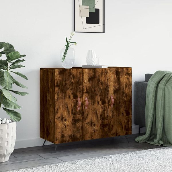 vidaXL Sideboard Räuchereiche 90x34x80 cm Holzwerkstoff, 828081