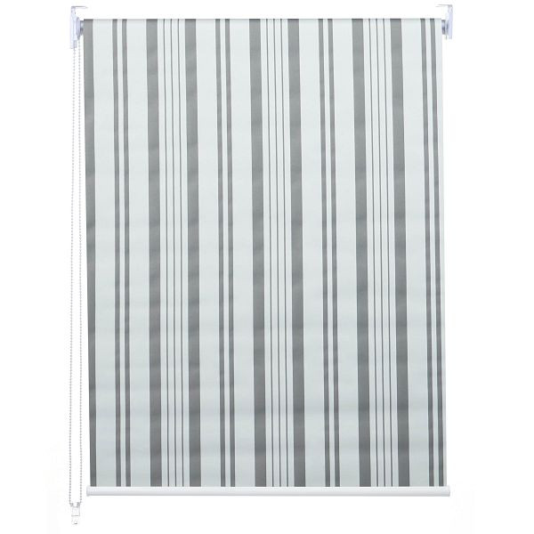 Mendler Rollo HWC-D52, Fensterrollo Seitenzugrollo Jalousie, 70x230cm Sonnenschutz Verdunkelung blickdicht, grau/weiß, 63409