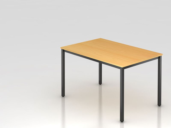 Hammerbacher Besprechungstisch 120x80cm Buche/Schwarz eckig, Rechteckform, VDQ12/6/D
