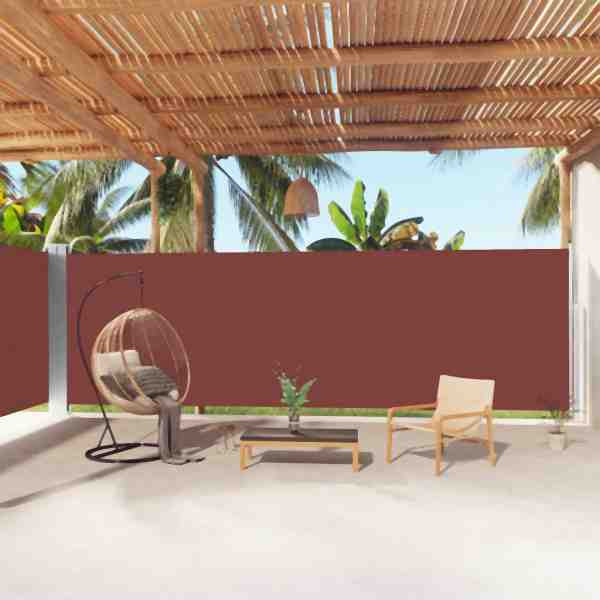 vidaXL Seitenmarkise Ausziehbar Braun 200x1000 cm, 318045
