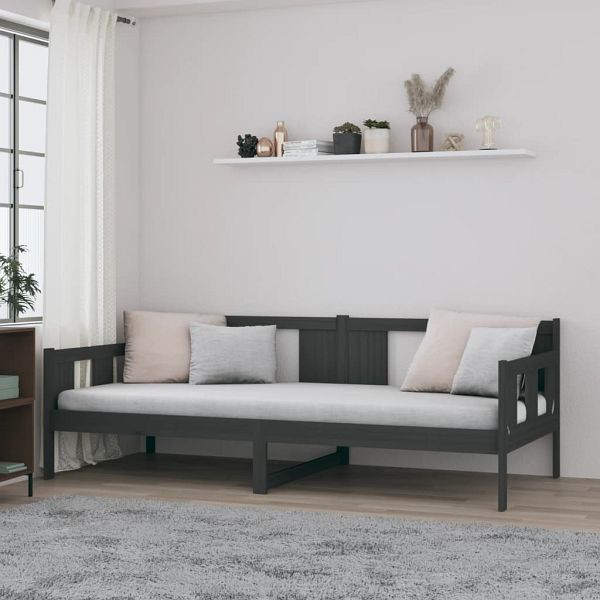vidaXL Tagesbett Grau Massivholz Kiefer 90x200 cm, 820269