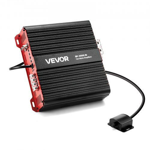 VEVOR 3000W Monoblock Autoverstärker, 1-Kanal, 1/2/4 Ohm, Klasse D, mit Subwoofer-Fernsteuerung und Bassverstärkung, QCDSDFDQDLGFV8A3E001V9