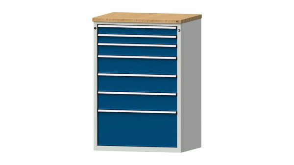 ANKE Werkbänke Schubladenschrank, Modell 4009 V, 915 x 700 x 1320 mm, RAL 7035/5010, BMP 40 mm, 611.317