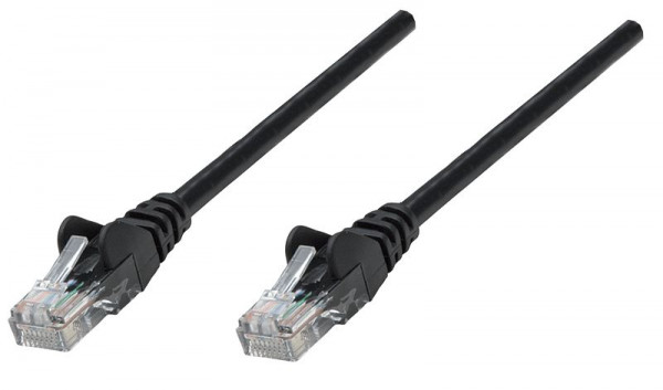 INTELLINET Premium Netzwerkkabel, Cat6, U/UTP, RJ45-Stecker/RJ45-Stecker, 0,25 m, schwarz, 738835