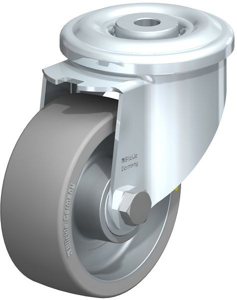 Blickle LKR-ALTH 100K-AS Stahlblech-Lenkrolle, schwere Ausführung, mit Rückenloch, Blickle Extrathane®, Grau, 603001