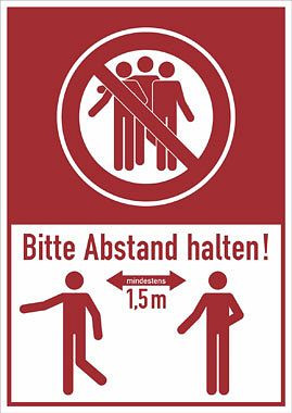 Contacto Schild Abstand halten, 37x26cm, einfarbig, 7640/370