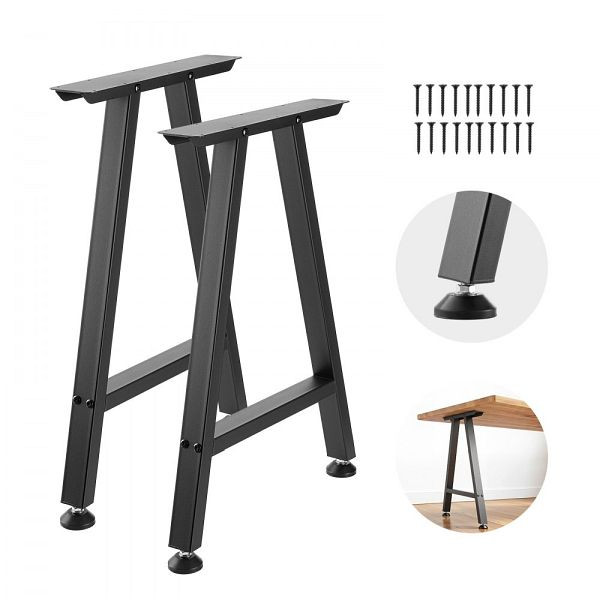VEVOR Tischkufen 2er-Set, Trapez 550x740 mm, 1000 kg, Kohlenstoffstahl Tischbeine für Schreibtische, Couchtische, Schwarz, ZTCFKTX281772W9UW001V0