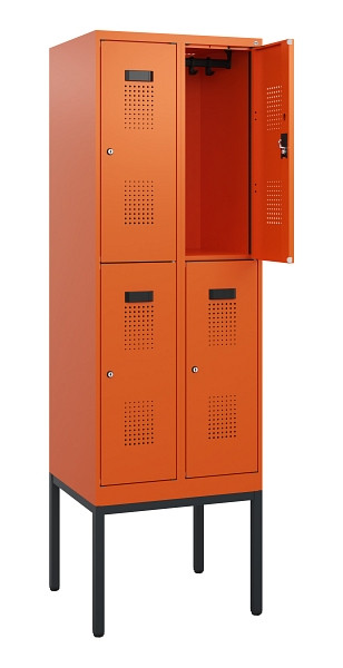 C+P Doppelstock-Spind Evolo PLUS, Gestell, 4 Fächer, 1950x600x500mm, 2004/2004, Zylinderschloss, 0493305-20 S10068