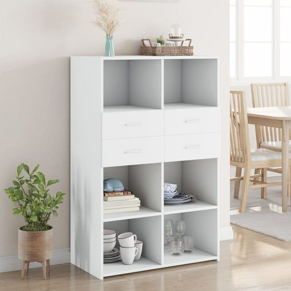vidaXL Highboard Weiß 80x42,5x124 cm Holzwerkstoff, 3281385