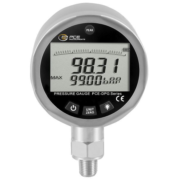 PCE Instruments digitales Druckmessgerät, Messbereich 0 bis 100 bar, PCE-DPG 100