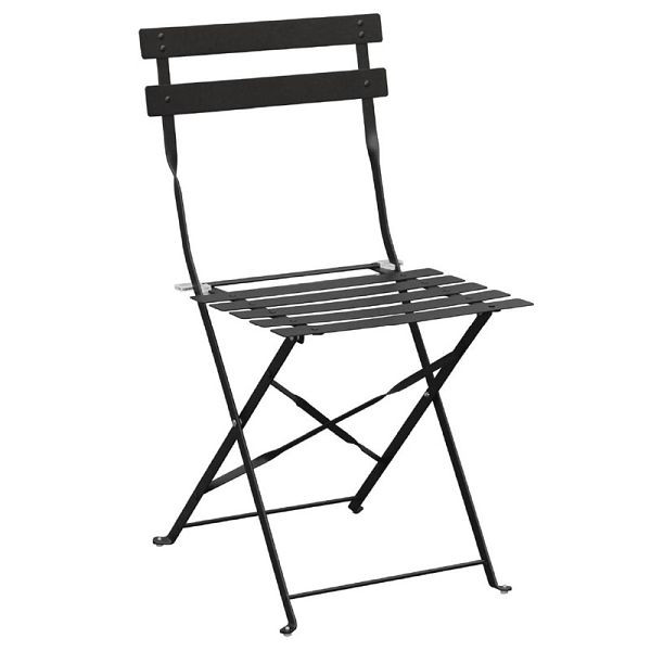 Bolero klappbare Terrassenstühle Stahl schwarz, VE: 2 Stück, GH553
