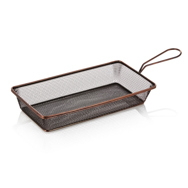 WAS Servier- und Frittierkorb, 28 x 16 x 5 cm, kupferfarben, Chromnickelstahl, 4020228