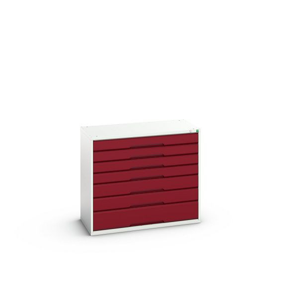 bott verso Schubladenschrank, mit 7 Schubladen, BxTxH: 1050 x 550 x 900 mm, Lichtgrau / Purpurrot, 16925229.24
