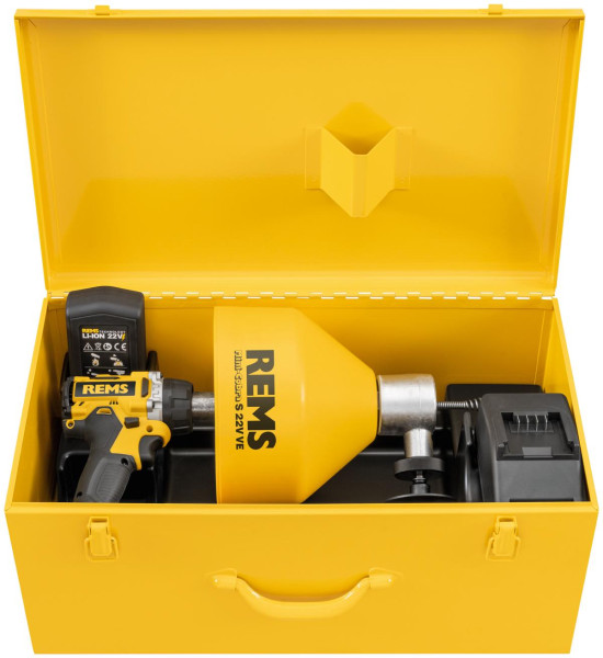 REMS Mini-Cobra S 22V VE Set im stabilen Stahlblechkasten R220, 170026 R220