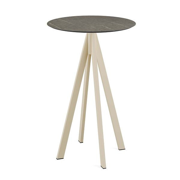 Feros Infinity Stehtisch Sand gestell + Midnight Marble HPL Ø70 cm, 120061670