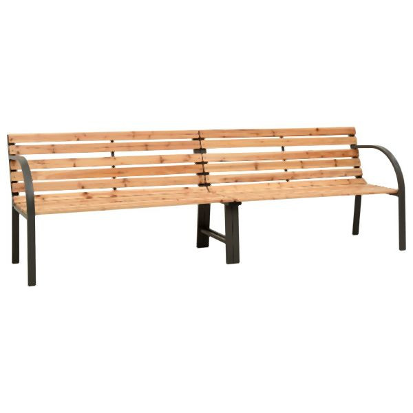 vidaXL Doppel-Gartenbank 225 cm Massivholz Tanne, 319575