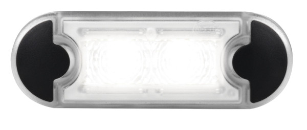 HELLA Positionsleuchte, DuraLED S, LED, 24/12V, Einbau/Schraubanschluss, glasklar, LED-Lichtfarbe: weiß, 2500mm, offene Kabelenden, vorne, 2PF 959 855-241