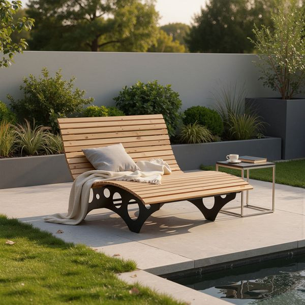 HOME DELUXE Wellenholzliege / Waldsofa TAIGA - 150 cm, 72686