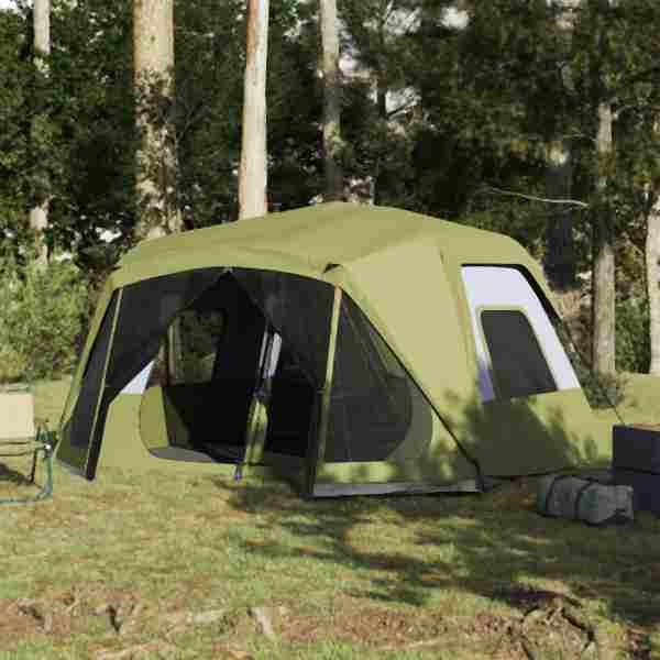 vidaXL Familienzelt 10 Personen Grün Quick Release Wasserdicht, 94290