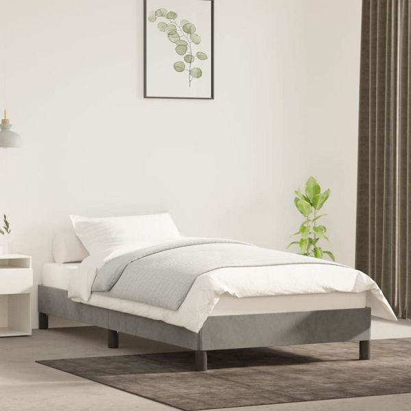 vidaXL Bettgestell Hellgrau 90x190 cm Samt, 346946, 8720287169956