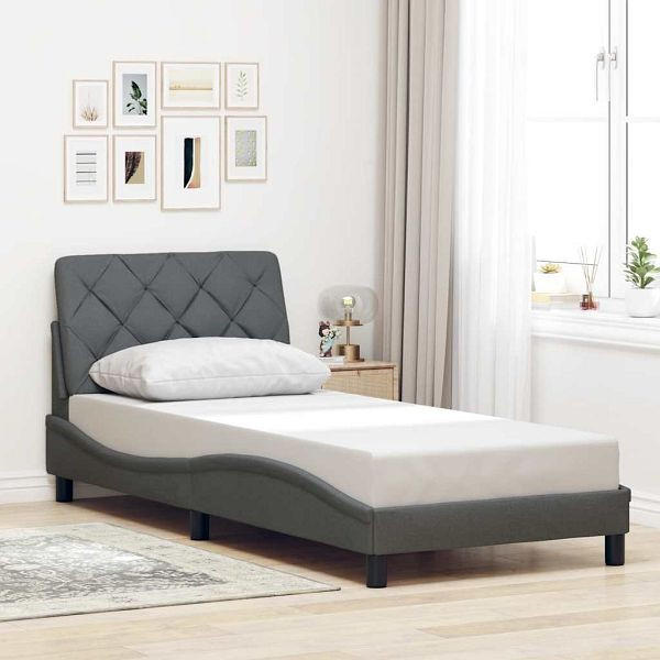 vidaXL Bettgestell ohne Matratze Dunkelgrau 80x200 cm Stoff, 3310560