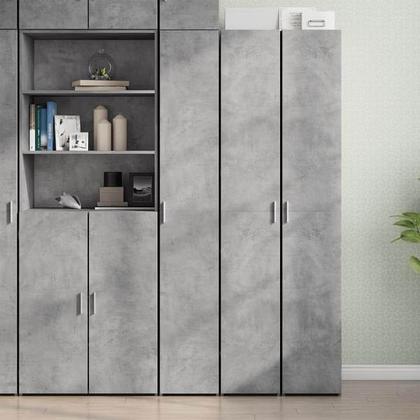 vidaXL Highboard Betongrau 30x42,5x185 cm Holzwerkstoff, 3281395
