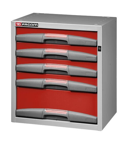 Facom Matrix Regal, klein, hoch, mit 5 festen Schubladen, F50000064
