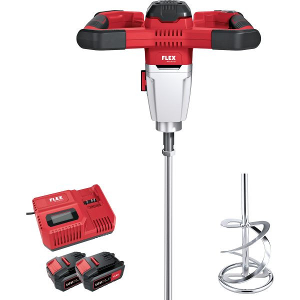 FLEX Akku 2-Gang-Rührer mit 3-Stufen Drehzahlschalter 18,0 V MXE 18.0-EC/5.0 Set + WR2 120, 495972