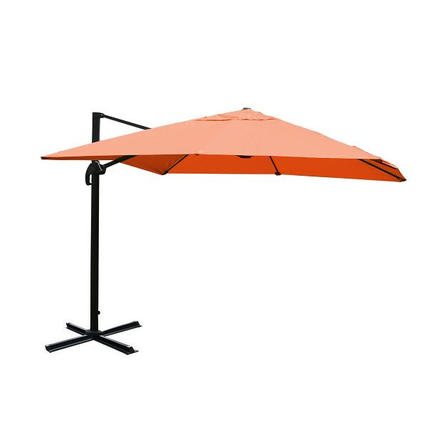 Mendler Gastronomie-Ampelschirm HWC-A96, Sonnenschirm, 3x4m (Ø5m) Polyester/Alu 26kg, terracotta ohne Ständer, drehbar, 134330+122472
