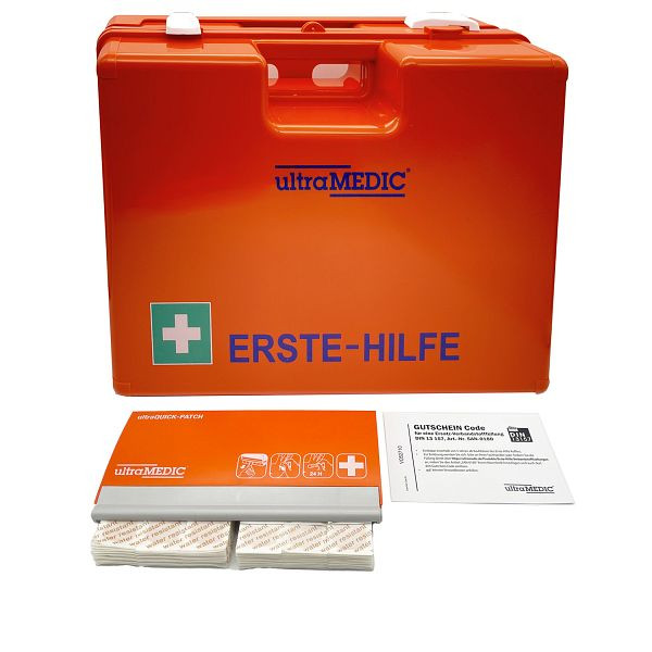 ultraMEDIC Erste-Hilfe-Set ultraAID II6 EH-Koffer gefüllt + Pflasterspender + Gutschein Füllung DIN 13169, SAN-0174-02