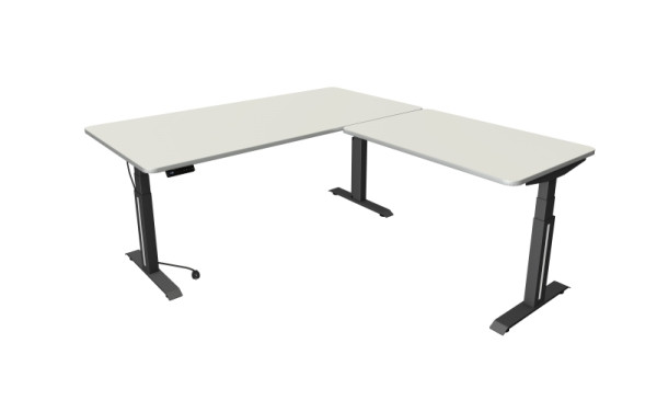 Kerkmann Sitz-/Stehtisch Move Professional, B 2000 x T 1000mm, Anbauelement 1200 x 800mm, elektrisch verstellbar von 640-1290mm, Weiß, Montage, 10073310-1