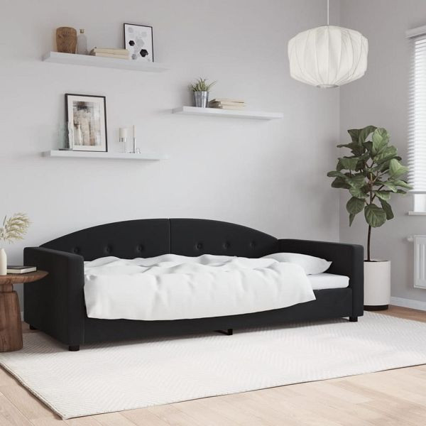 vidaXL Tagesbett Schwarz 90x190 cm Samt, Füllung: Schaumstoff, 354151