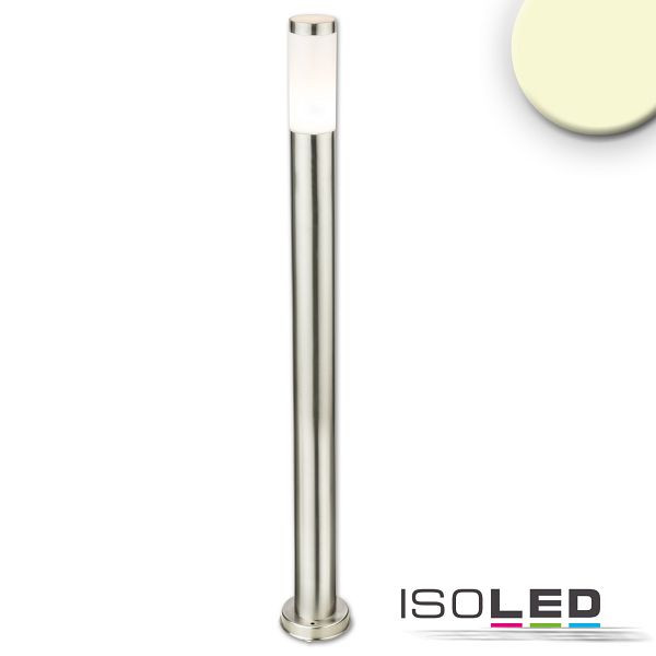ISOLED Pollerleuchte 1100 Edelstahl, IP44, warmweiß, mit E27 LED Leuchtmittel 9W, 115020
