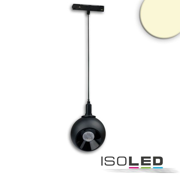 ISOLED Track48 Hängeleuchte Ball Fokus schwarz, 12W, 60°, 48V DC, 3000K, CRI90, 116098