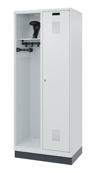 C+P Feuerwehrspind Evolo, Modell KOMBI, 2 Abteile, H1850xB800xT500 mm, Lichtgrau, Sockel, 0494015-16 S10009