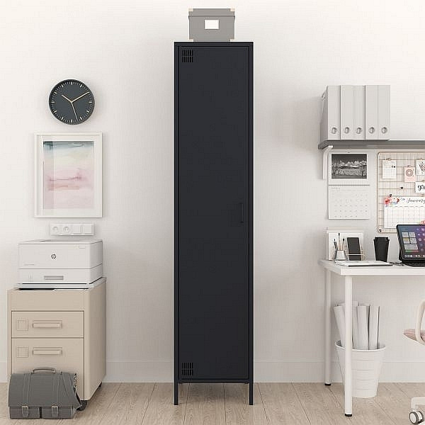 Mades Metall Möbel Pera11, Kleiderschrank 1 Tür - 41,5 x 40 x 189,5 cm Anthrazit, 152.68.10.110.01