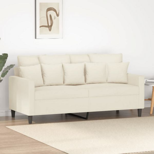 vidaXL 2-Sitzer-Sofa Creme 140 cm Samt, Füllung: Schaumstoff, 359311