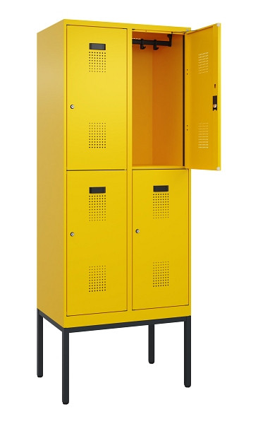 C+P Doppelstock-Spind Evolo PLUS, Gestell, 4 Fächer, 2120x800x500mm, 1023/1023, Zylinderschloss, 0493307-22 S10049
