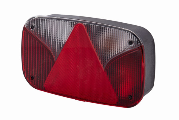 HELLA Heckleuchte, Glühlampe, 12V, geschraubt/Anbau, Lichtscheibenfarbe: weiß/rot, Stecker: Schutz-Kontakt-Stecker, rechts, 2VP 998 232-261