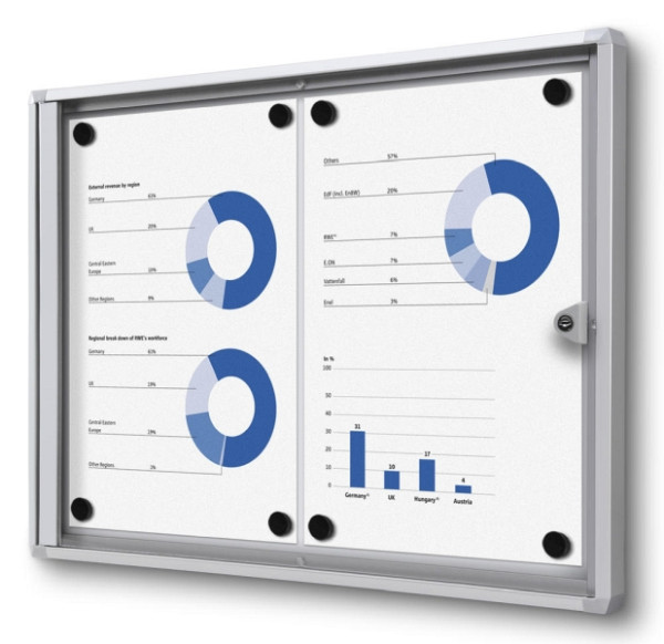 Deskin Schaukasten Metallrückwand Innenbereich, Aluminium, 491 x 26 x 350 mm, 270048