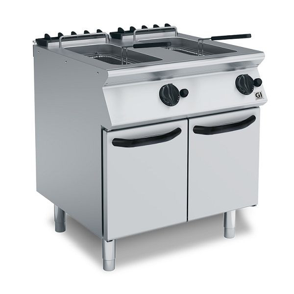 Gastro-Inox 700 "High Performance" Gasfritteuse 15+15 Liter, 80cm, Stehendes Modell, 170.062
