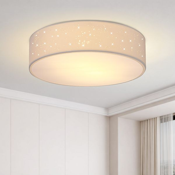 monzana Deckenlampe Weiß Stoff Ø38cm Sternenhimmel, 109412