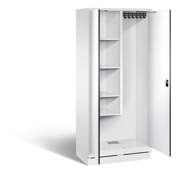 C+P Putzmittel-Spind Evolo, H1800xB810xT500mm, Farbe: Verkehrsweiß / Dekor Weiß, 48120-02 S10181