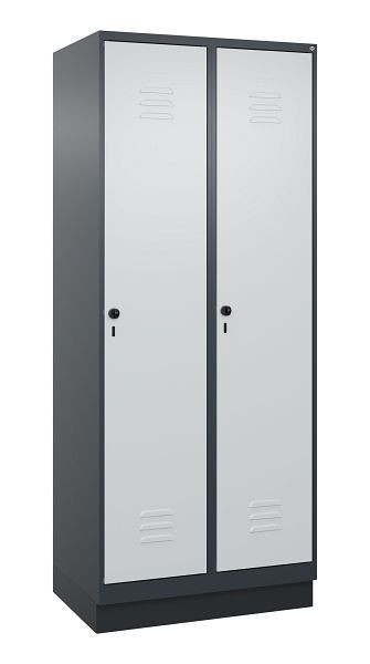 C+P Umkleidespind Classic PLUS, Sockel, 2 Abteile, 1950x800x500mm, 7016/7035, Drehriegel, 080020-22 S10013