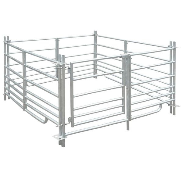 vidaXL 4-Seiten Schafgehege Verzinkter Stahl 137 x 137 x 92 cm, 141814