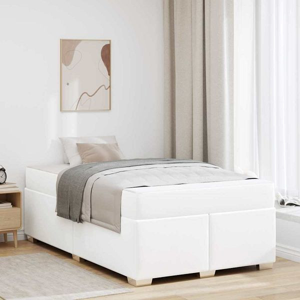 vidaXL Bettgestell Weiß 120 x 190 cm Kunstleder, 3399231