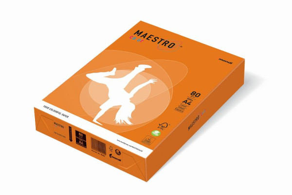MAESTRO COLOR Kopierpapier MAESTRO® Color Pastell, A4, 80g/m², 500 Blatt, orange, 9417-OR43A80S