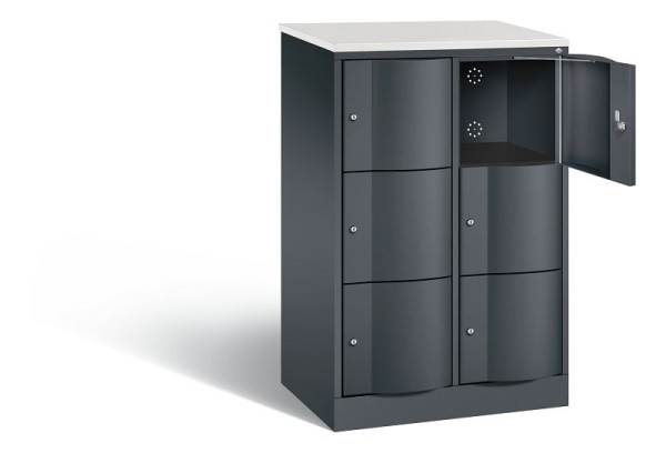 C+P Schließfachschrank Resisto, H1255xB772xT540mm, Farbe: Schwarzgrau, 8573-272 S10442